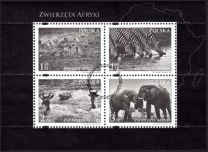 Zwierzęta Afryki arkusz znaczków 4271-4274