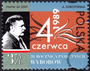 4 czerwca 1989 r. 20 rocznica pamiętnych wyborów znaczek numer 4280