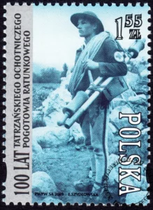100 lat Tatrzańskiego Ochotniczego Pogotowia Ratunkowego znaczek numer 4307