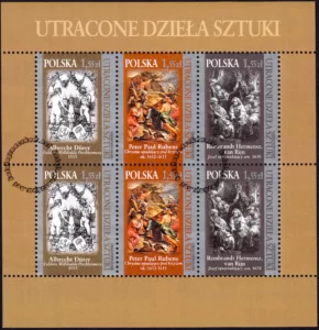 Utracone dzieła sztuki arkusz znaczków 4310-4312