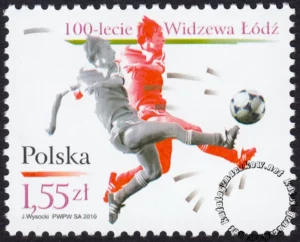 100-lecie Widzewa Łódź znaczek numer 4350