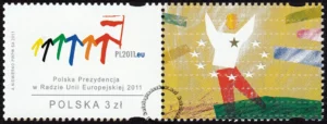 Polska Prezydencja w Radzie Unii Europejskiej 2011 znaczek numer 4376+pw
