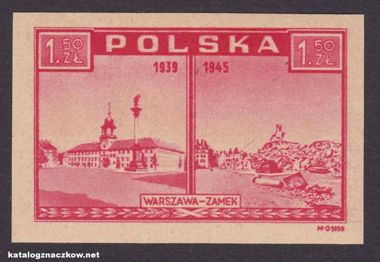 Zniszczenia wojenne Warszawy – Warszawa oskarża znaczek nr 380