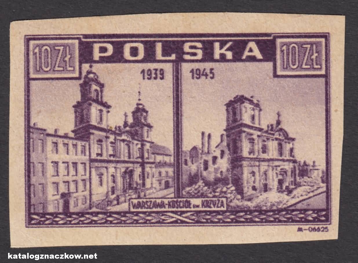 Zniszczenia wojenne Warszawy – Warszawa oskarża znaczek nr 385