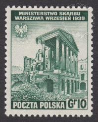 Zniszczenia dokonane przez Niemców w Polsce. Wojsko polskie w Wielkiej Brytanii - znaczek nr B338