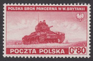 Zniszczenia dokonane przez Niemców w Polsce. Wojsko polskie w Wielkiej Brytanii - znaczek nr F338