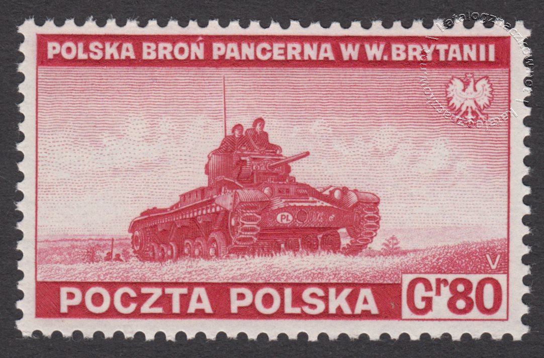 Zniszczenia dokonane przez Niemców w Polsce. Wojsko polskie w Wielkiej Brytanii znaczek nr F338