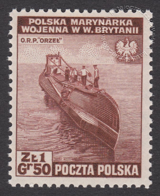 Zniszczenia dokonane przez Niemców w Polsce. Wojsko polskie w Wielkiej Brytanii znaczek nr H338