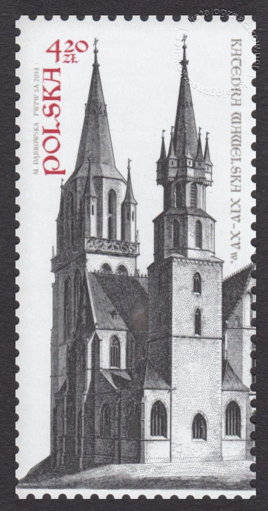 650 rocznica konsekracji Katedry Wawelskiej - znaczek nr 4514