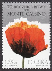 70 rocznica Bitwy pod Monte Casino - znaczek nr 4528