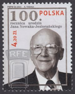 100 rocznica urodzin Jana Nowaka-Jeziorańskiego - znaczek nr 4565