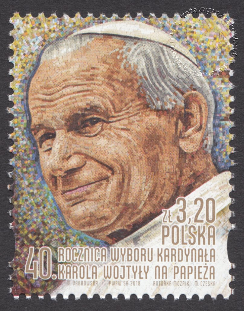 40 rocznica wyboru kardynała Karola Wojtyły na papieża znaczek nr 4874