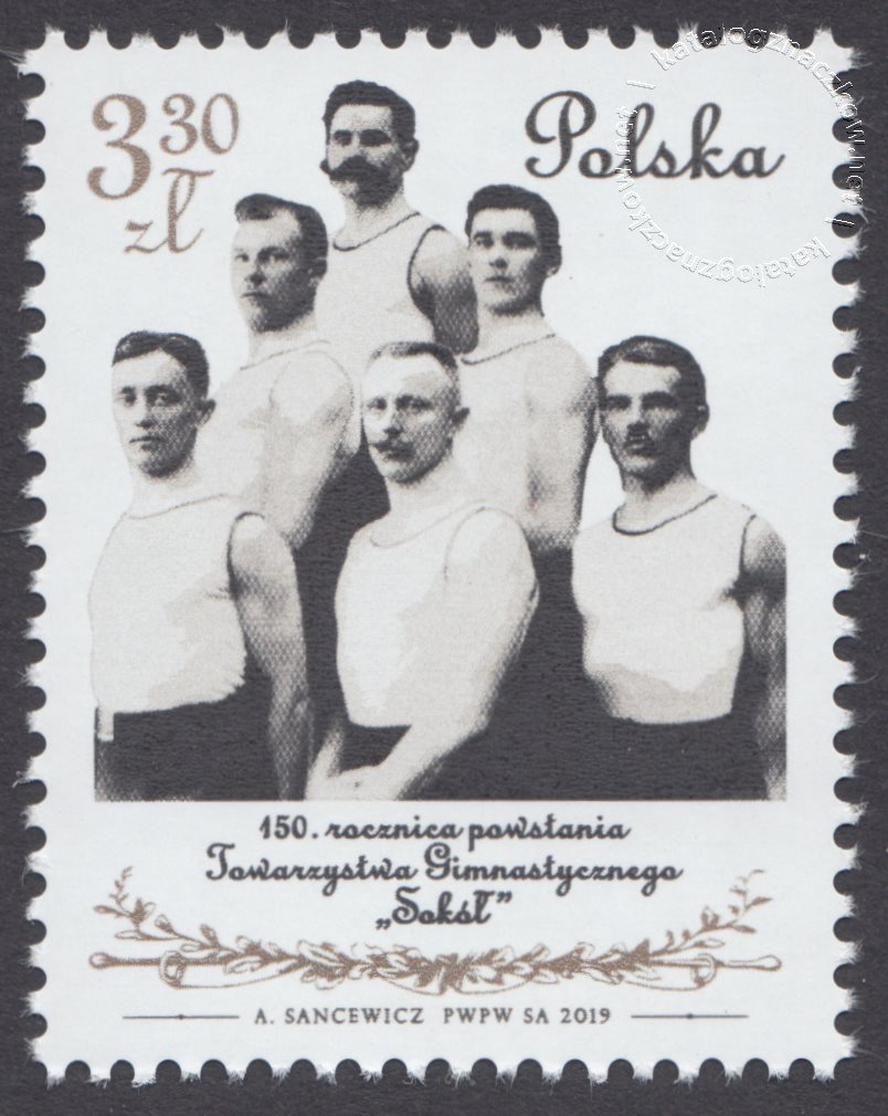 150 rocznica powstania Towarzystwa Gimnastycznego Sokół znaczek nr 4953