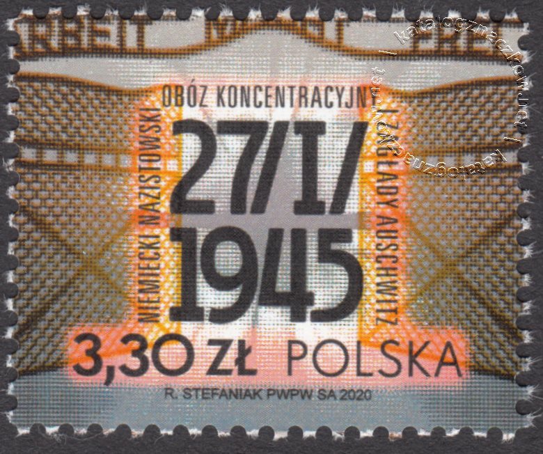 75 rocznica wyzwolenia niemieckiego nazistowskiego obozu koncentracyjnego i zagłady Auschwitz znaczek nr 5033