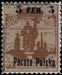Nie dopuszczone do obiegu znaczki poczty miejskiej Warszawy z nadrukiem nowego nominału i napisu Poczta Polska - 2
