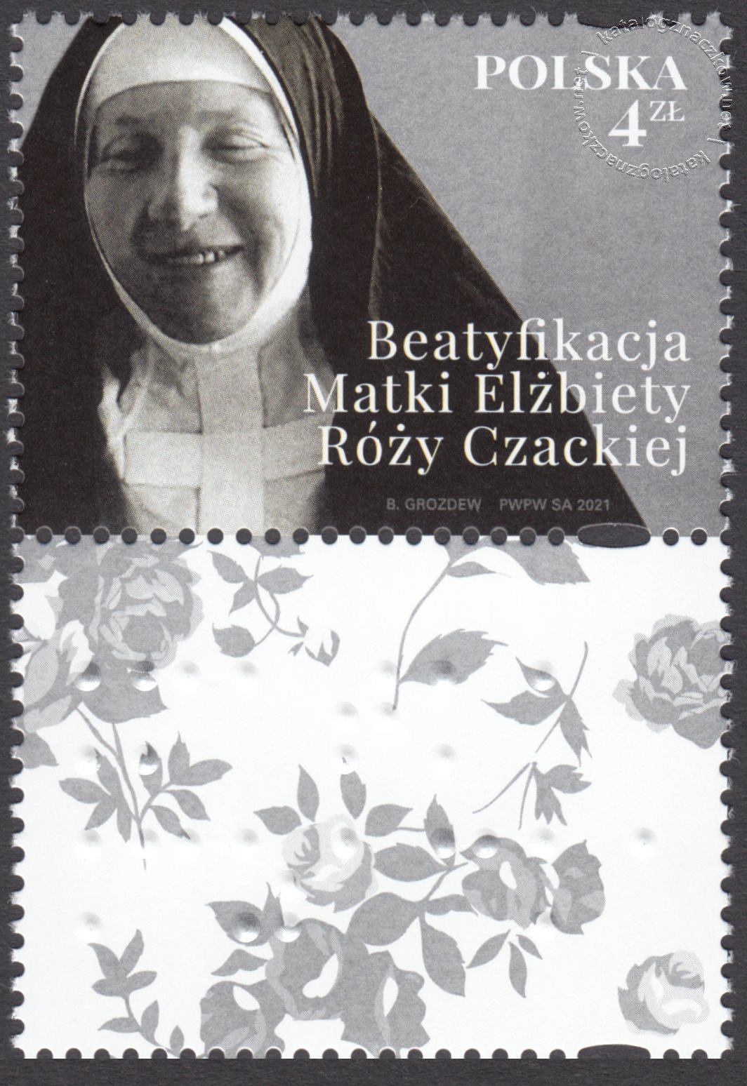 Beatyfikacja Matki Elżbiety Róży Czackiej znaczek nr 5174  + przywieszka