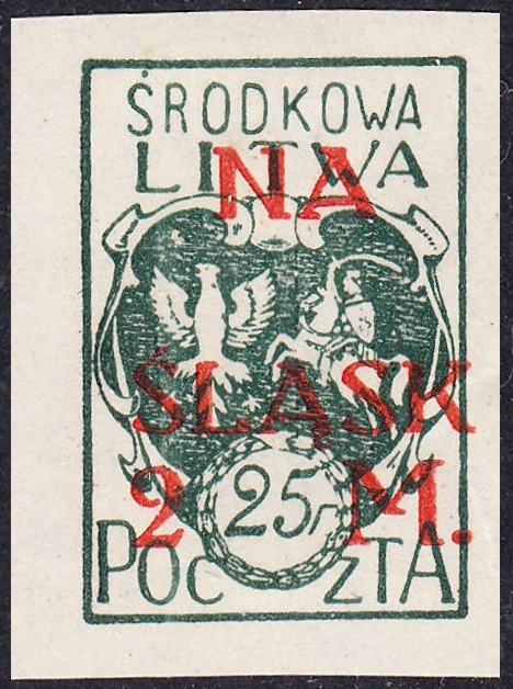 Litwa Środkowa – Wydanie z dopłatą „NA ŚLĄSK” – znaczek nr 24A