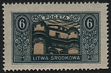 Litwa Środkowa – Różne rysunki – znaczek nr 39B