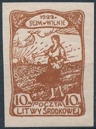 Litwa Środkowa – Otwarcie sejmu Litwy Środkowej – znaczek nr 44A