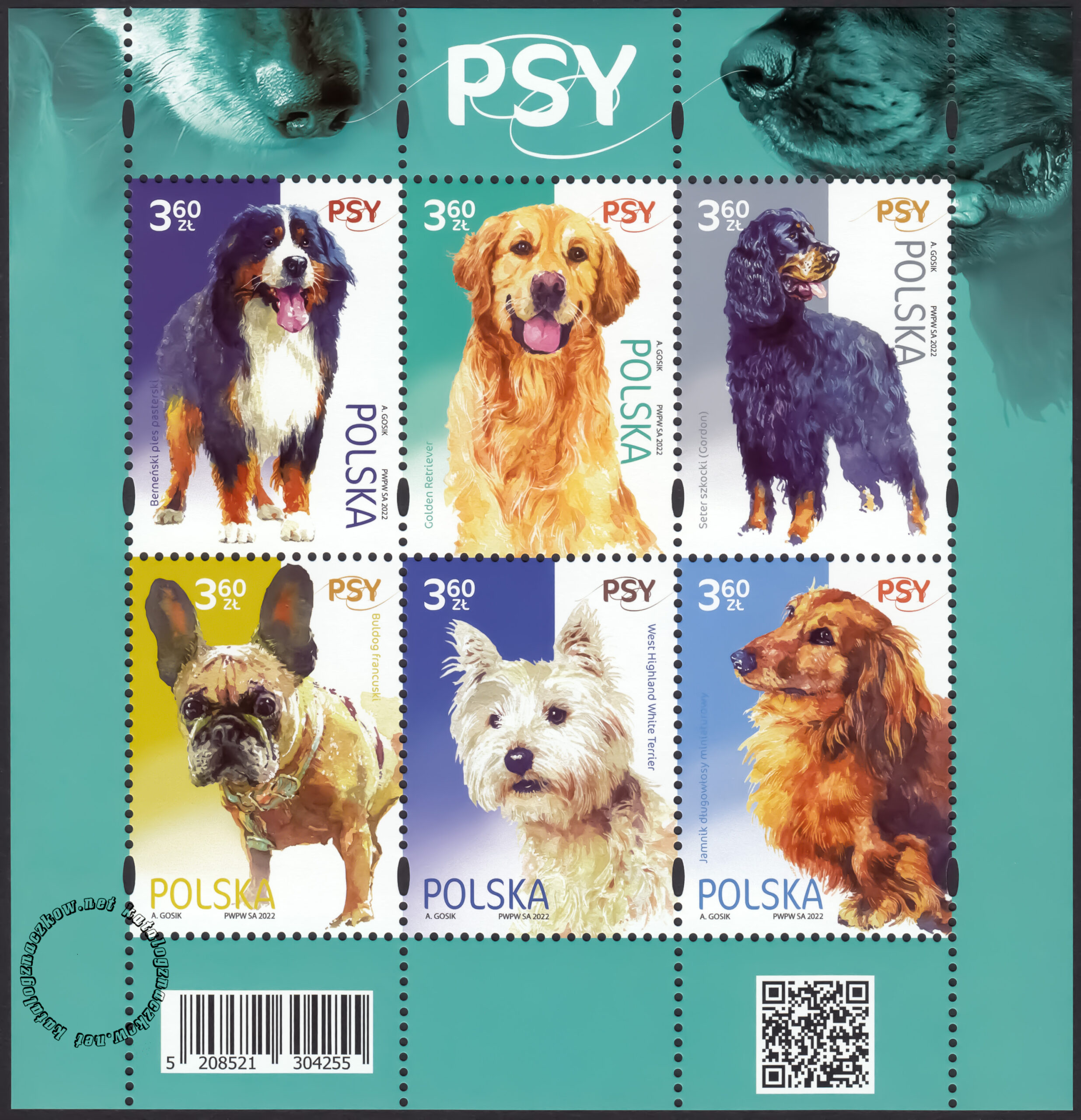 Psy Blok 244B Katalog Polskich Znaczków Pocztowych