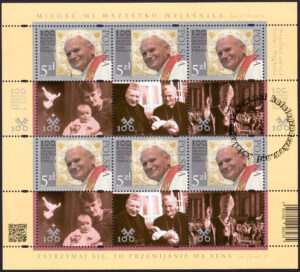 100 rocznica urodzin Świętego Jana Pawła II - arkusz znaczków 5094