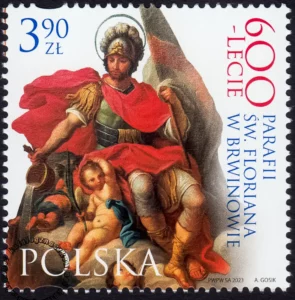 600-lecie parafii św. Floriana w Brwinowie znaczek nr 5321