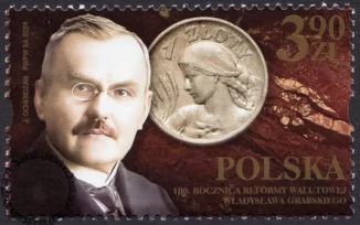 100 rocznica reformy walutowej Władysława Grabskiego znaczek numer 5363