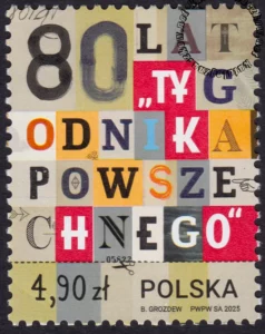 80 lat Tygodnika Powszechnego znaczek numer 3439