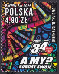 34 Finał Wielkiej Orkiestry Świątecznej Pomocy znaczek numer 5494